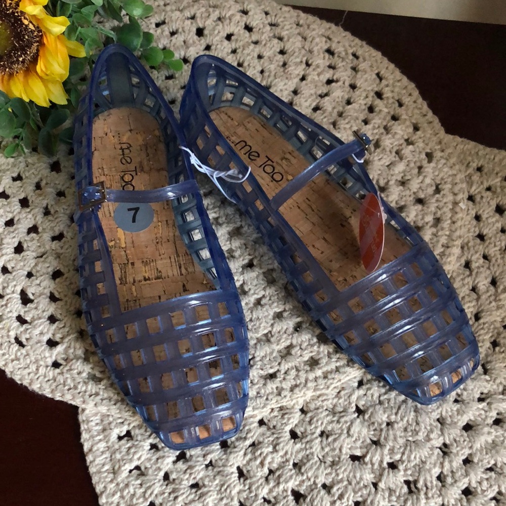 Me Too Blue Jelly Mary Jane Shoes SIZE 7